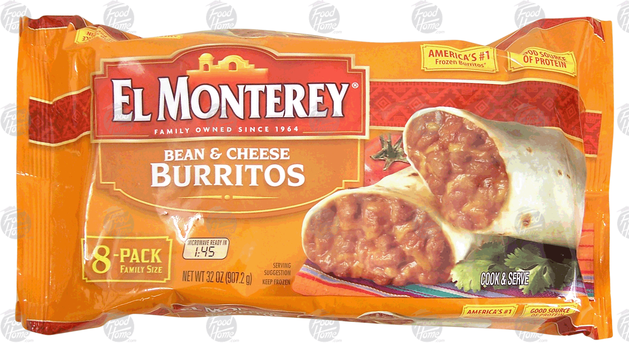 El Monterey  bean & cheese burritos, 8 pack Full-Size Picture